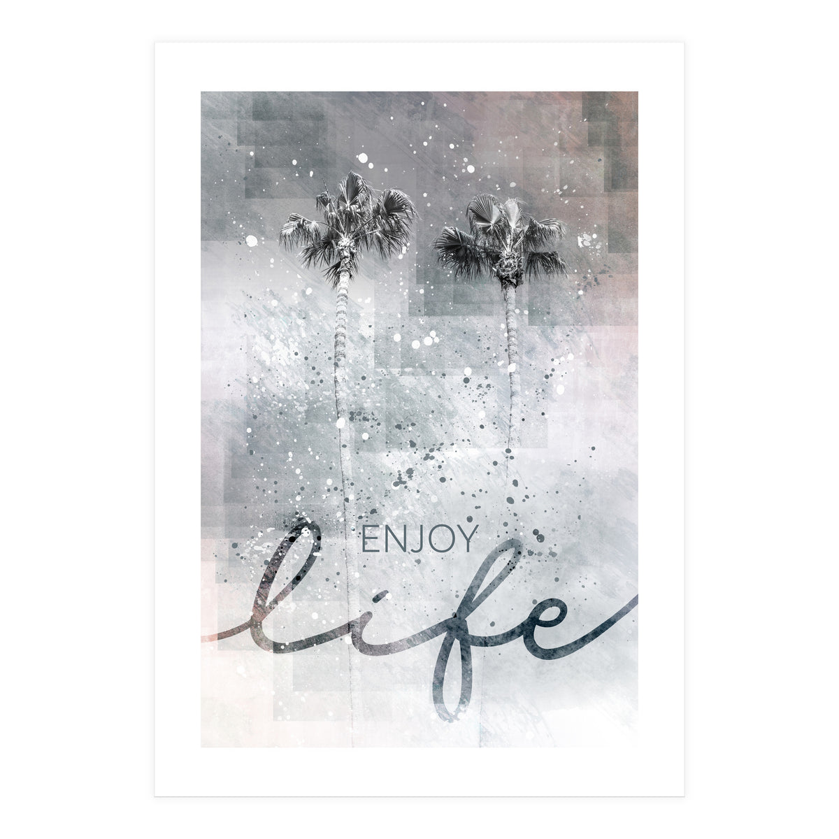 Idyllic palm trees | enjoy life (Print Only)