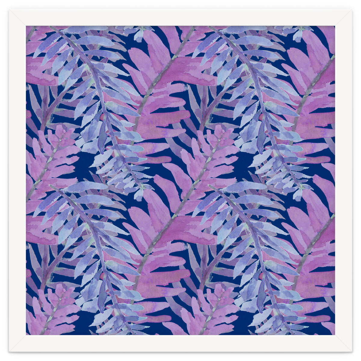 Woodland Ferns in Blue