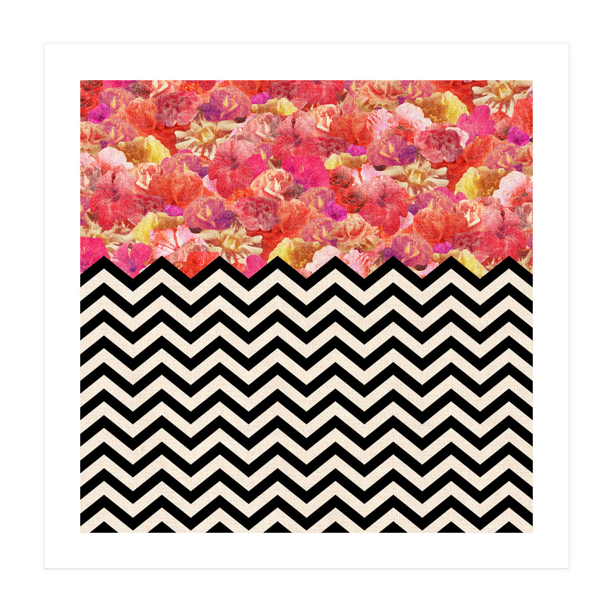 Chevron Flora (Print Only)
