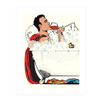 Superman in the Bath, funny Bathroom Humour (Print Only)