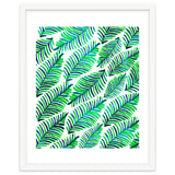 Palm Solace | Tropical Botanical Plants Nature Hand-Painted Watercolor Painting Bohemian Lush Green thumbnail