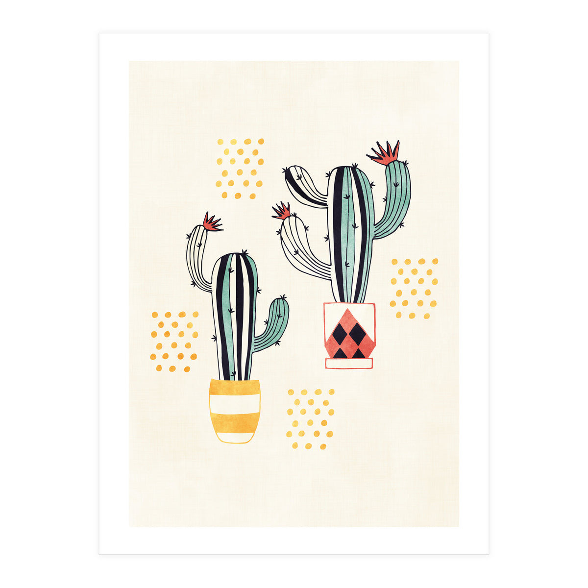 Cactus In A Pot (Print Only)