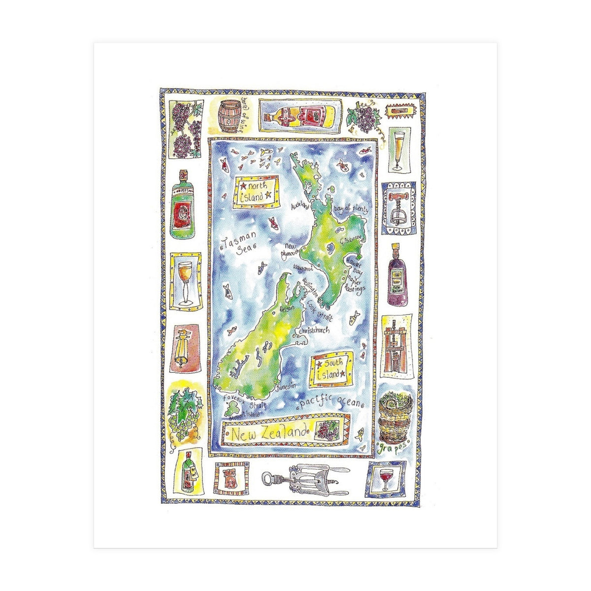 A wine map of New Zealand (Print Only)