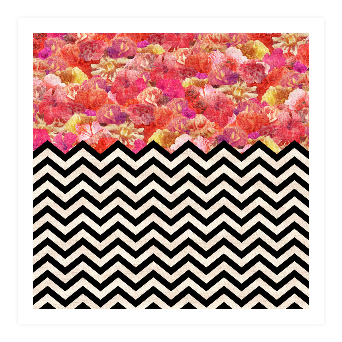 Chevron Flora (Print Only)