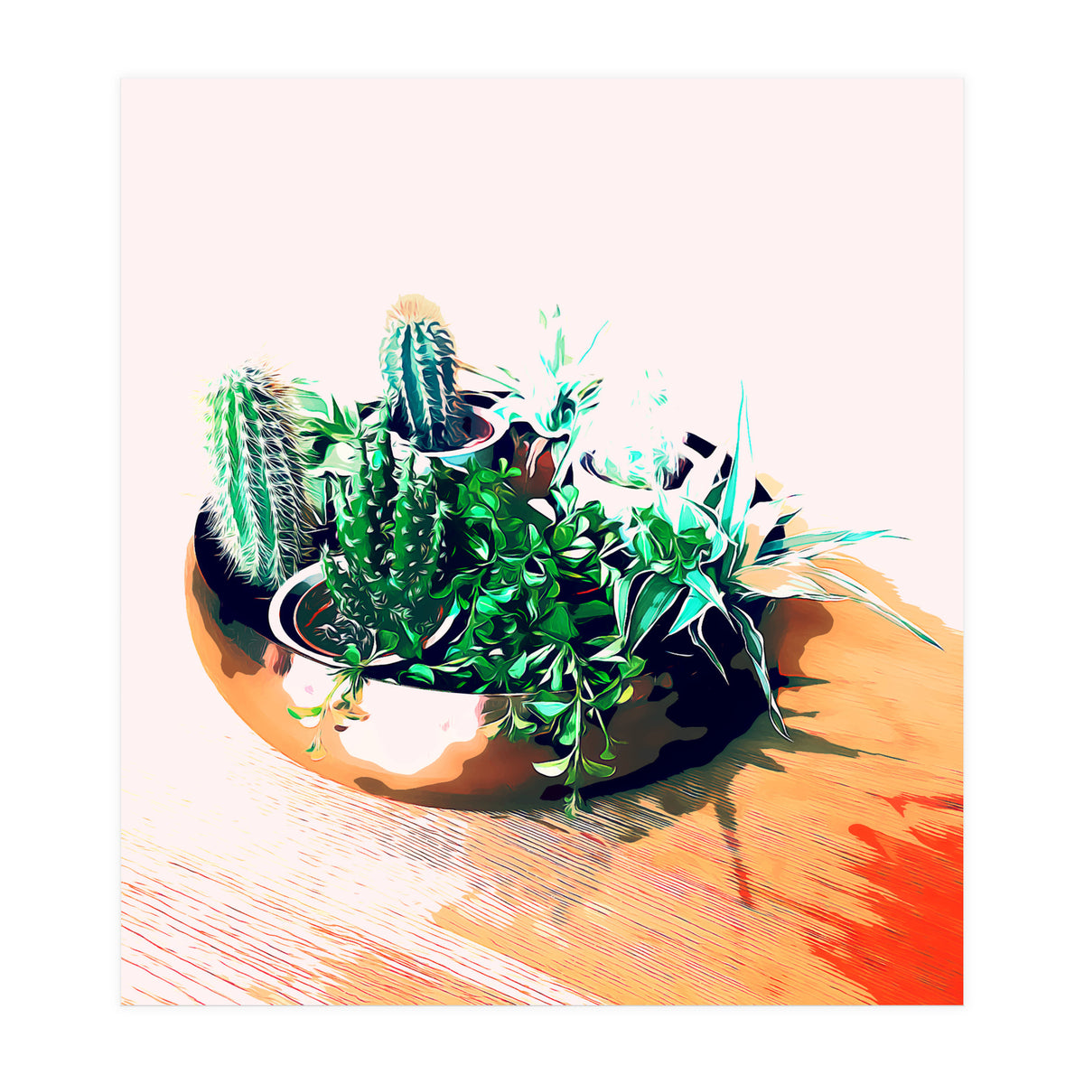 Cacti In A Copper Pot (Print Only)