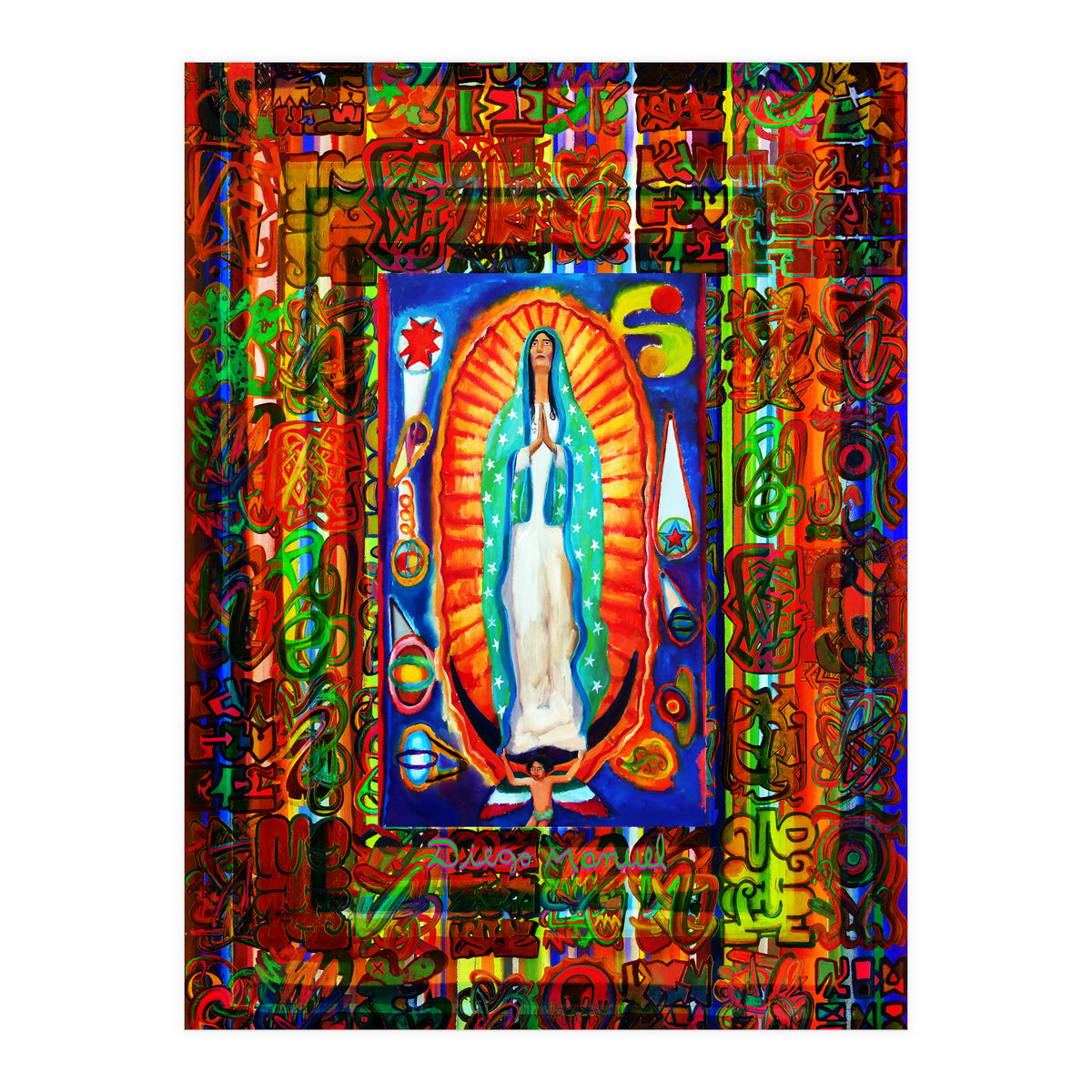 Graffiti Digital 2022 343 and Virgin of Guadalupe (Print Only)