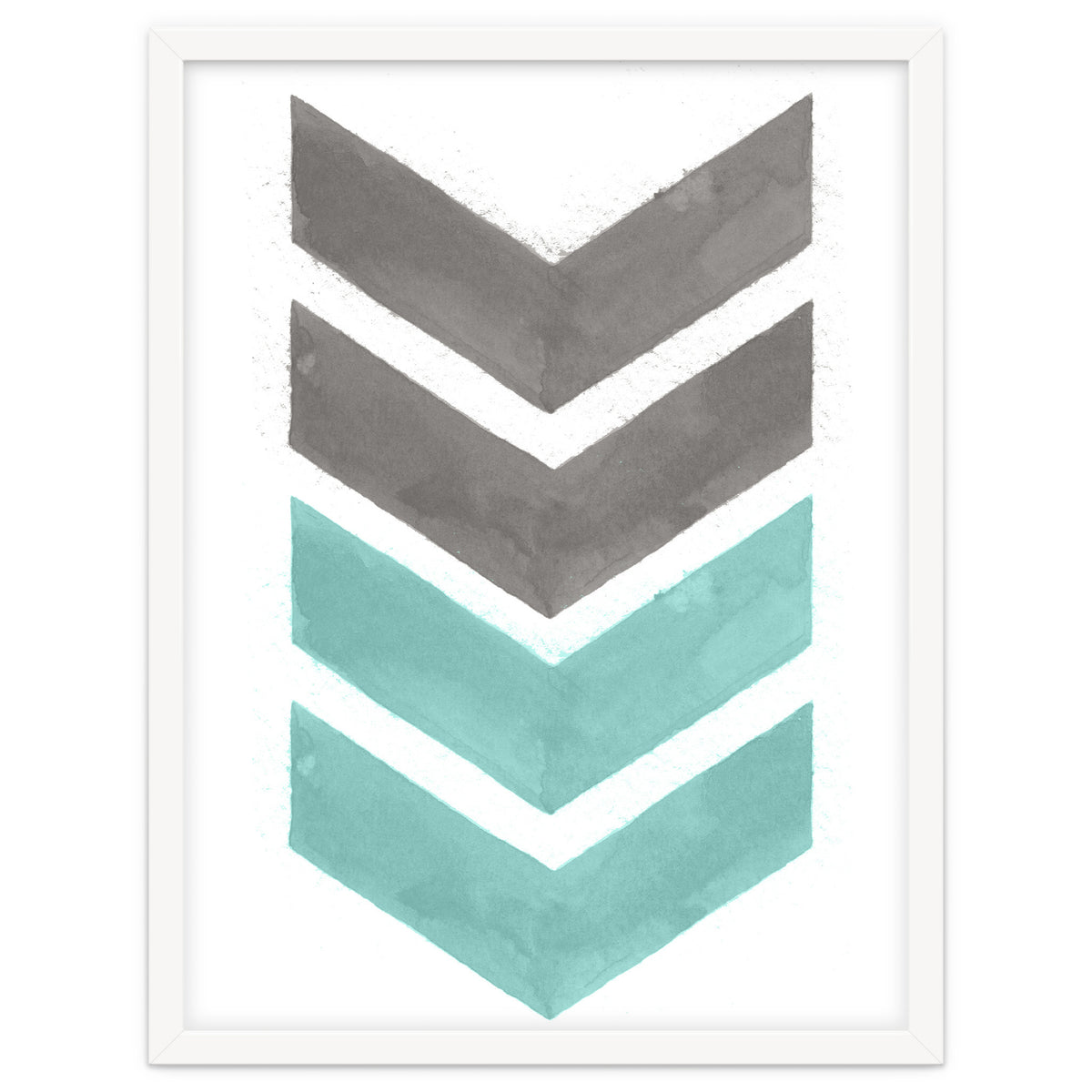 Mint Grey Chevron Print