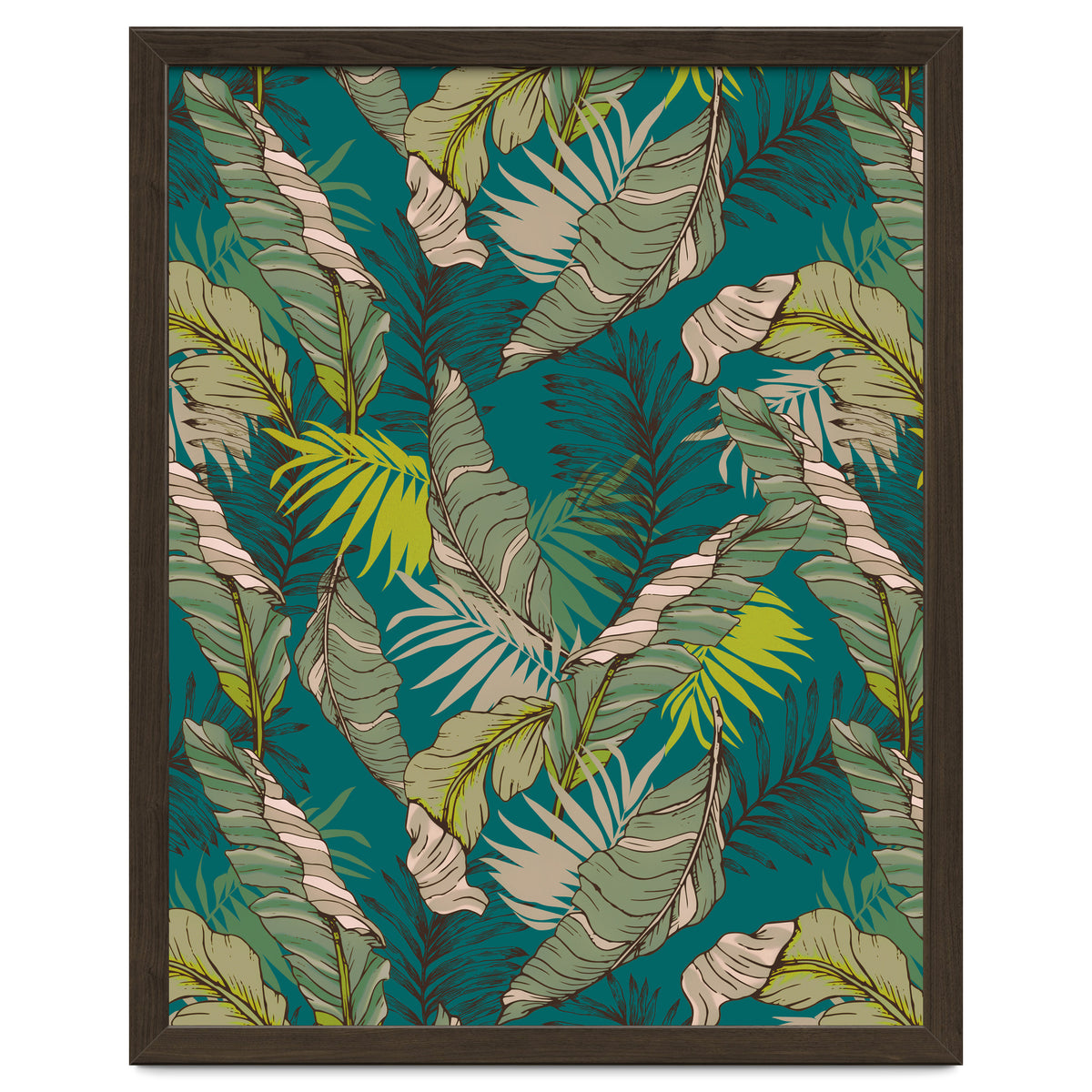 Drawing of wild tropical jungle