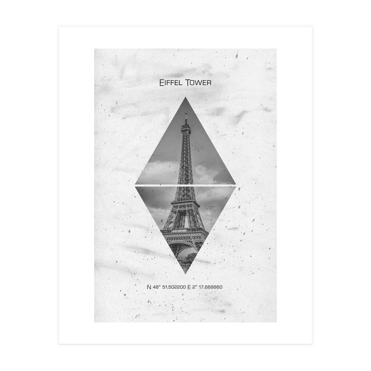 Coordinates PARIS Eiffel Tower (Print Only)