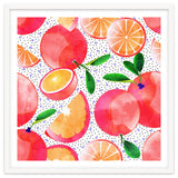 Citrus Tropical | Juicy Fruits Polka Dots | Food Orange Grapefruit Pink Watercolor Botanica thumbnail