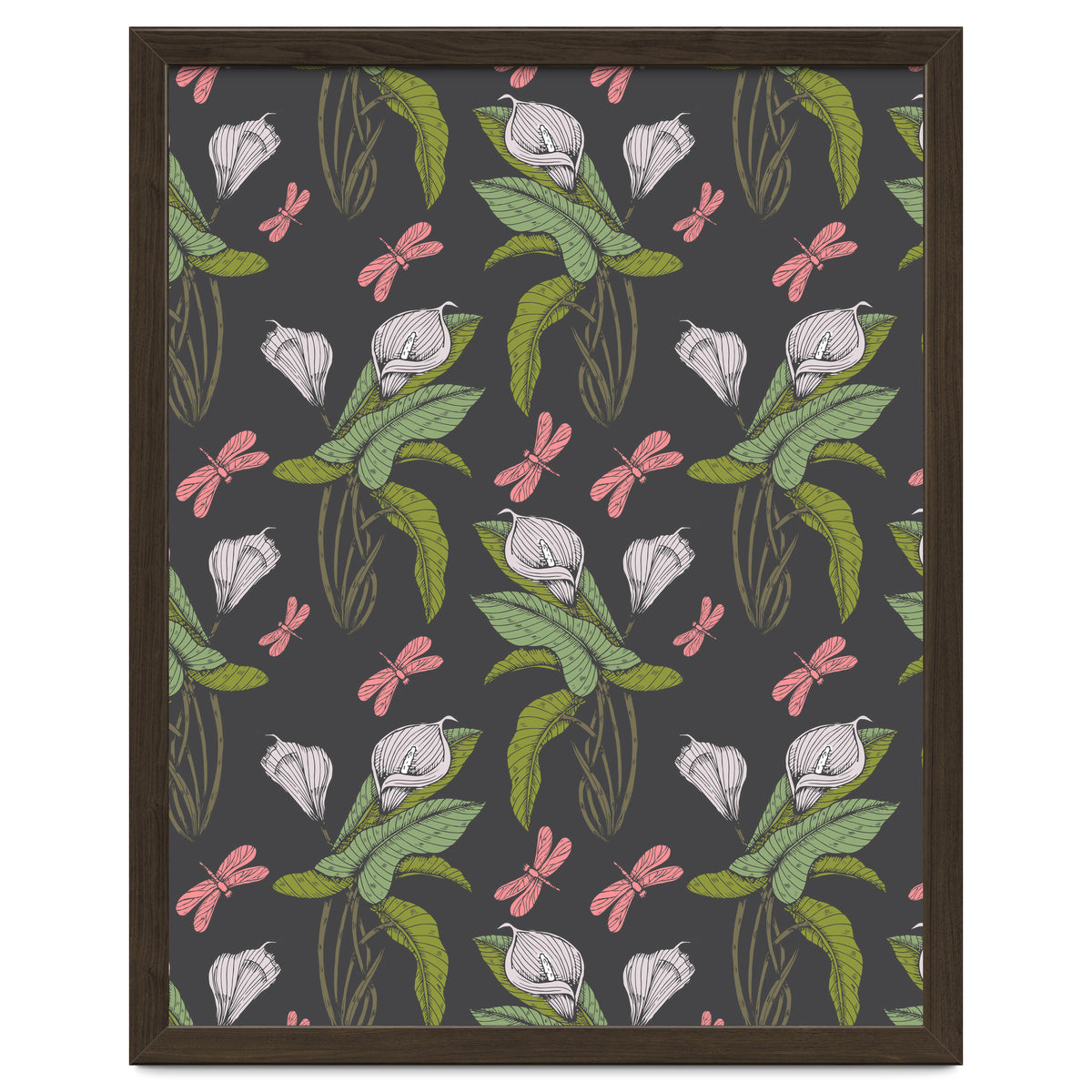 Hand drawn floral dark - 03