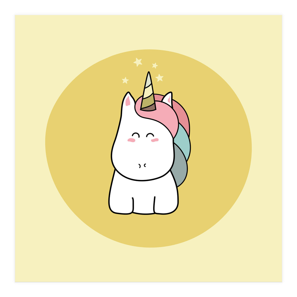 Kawaii Cute Unicorn (Print Only)