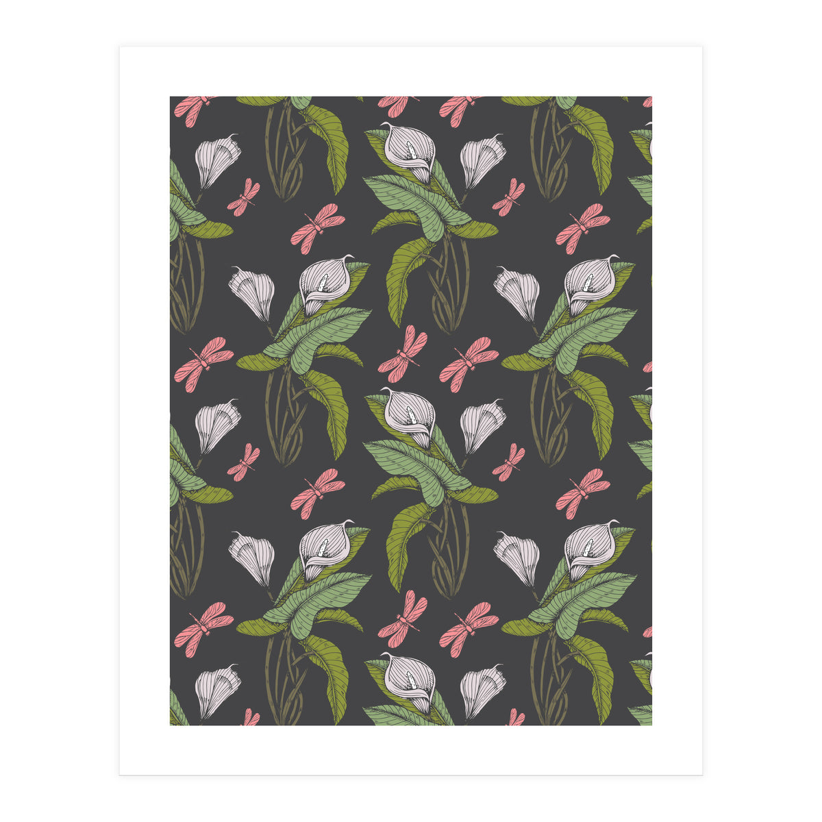 Hand drawn floral dark - 03 (Print Only)