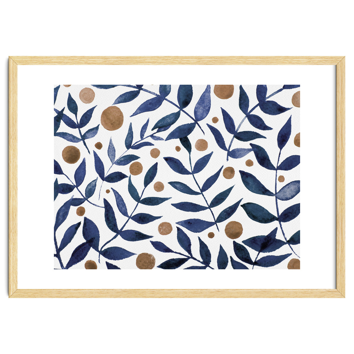 Watercolor Indigo Branches