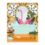 Flamingo Bathing in Moroccan Style Bathroom (Print Only) thumbnail