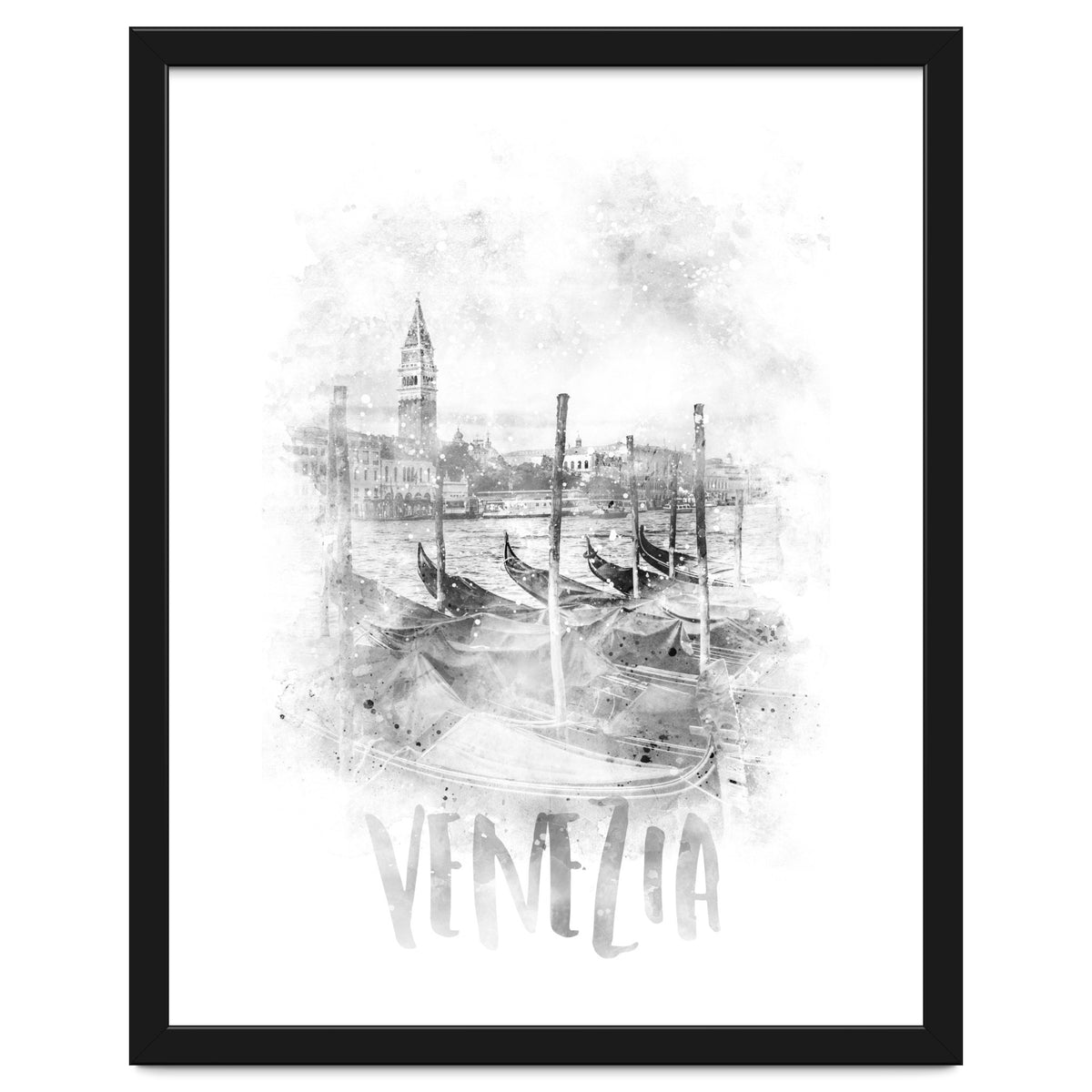 Monochrome Art CANAL GRANDE | watercolor
