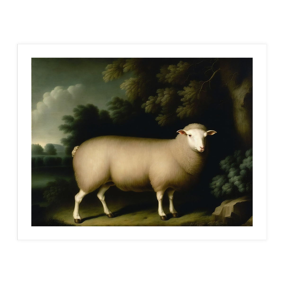 Sheep Classical Oil Painting (Print Only)