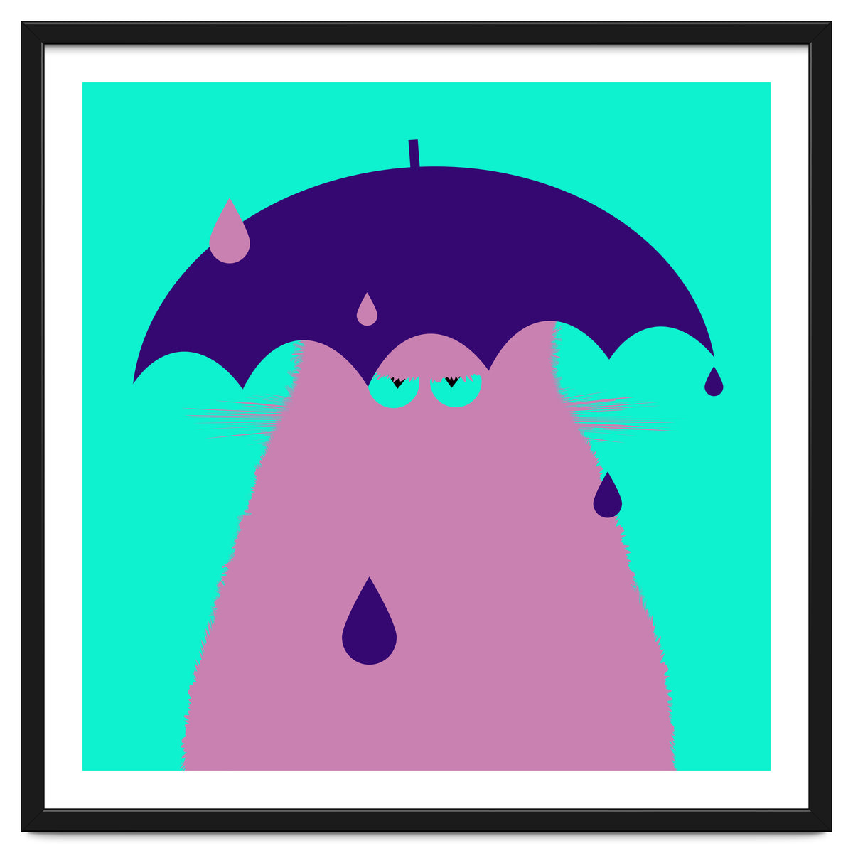 Lilac Cat With Umbrella
