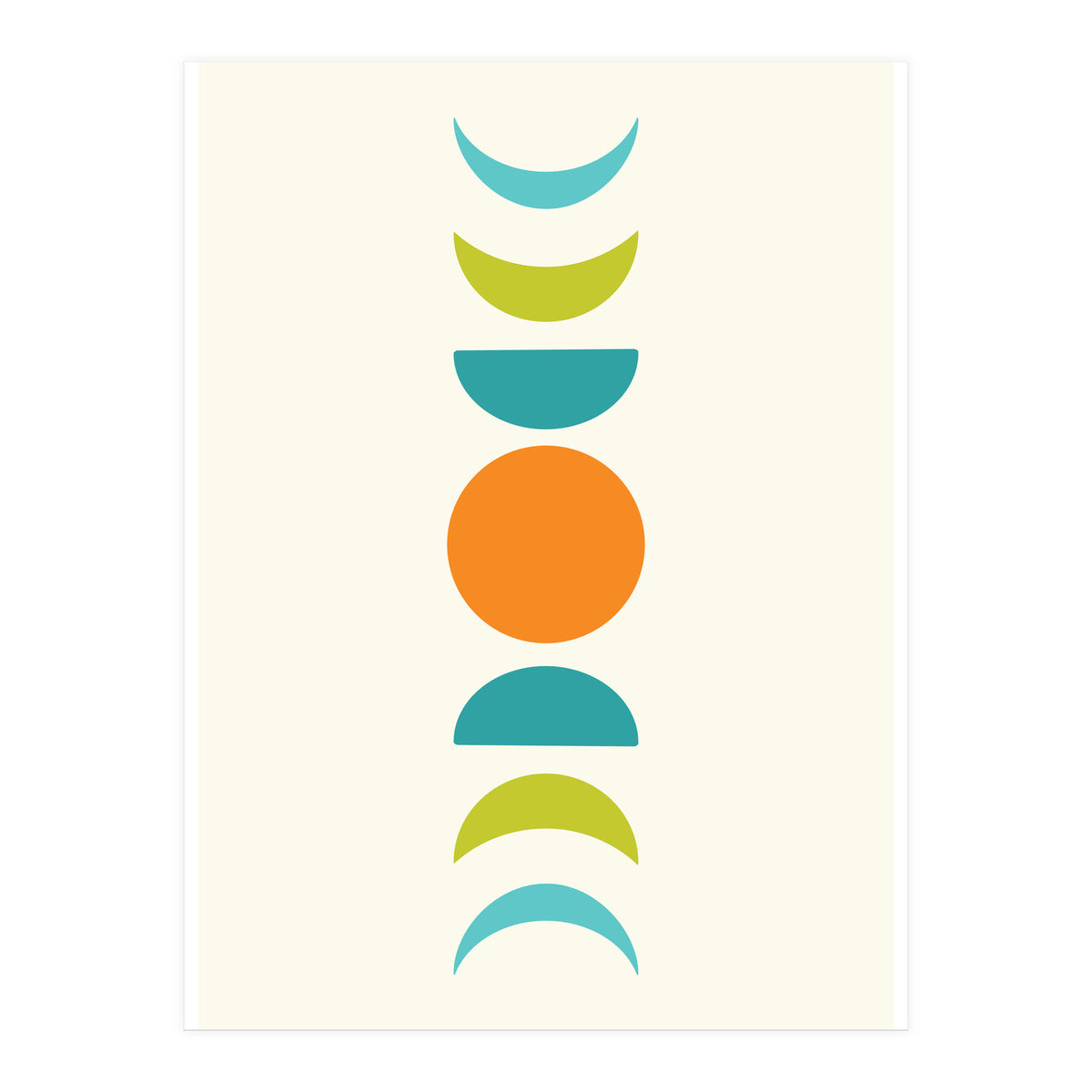 Abstract Moons Teal and Orange  (Print Only)