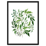 Botanical Abundance, Fresh Green Nature Watercolor Painting, Vibrant Leaves Minimal Illustration thumbnail
