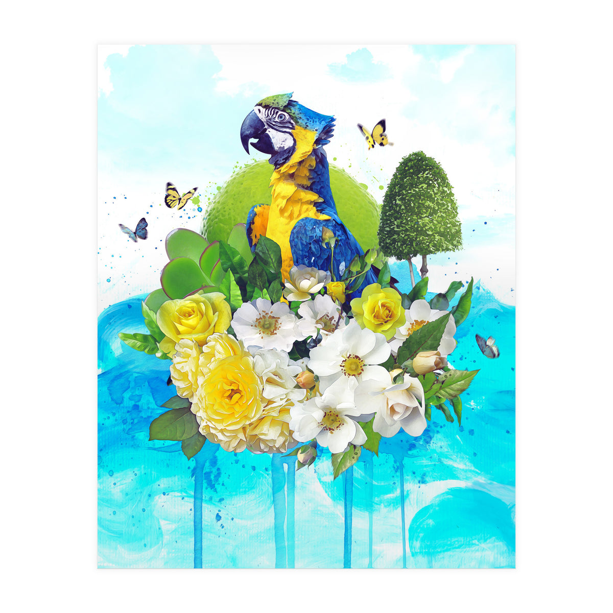 Floral Parrot  (Print Only)