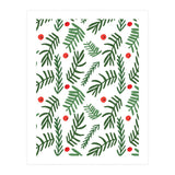 Pine Tree Branches With Christmas Berries Pattern (Print Only) thumbnail