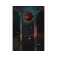 Space Temple with red planet (Print Only)