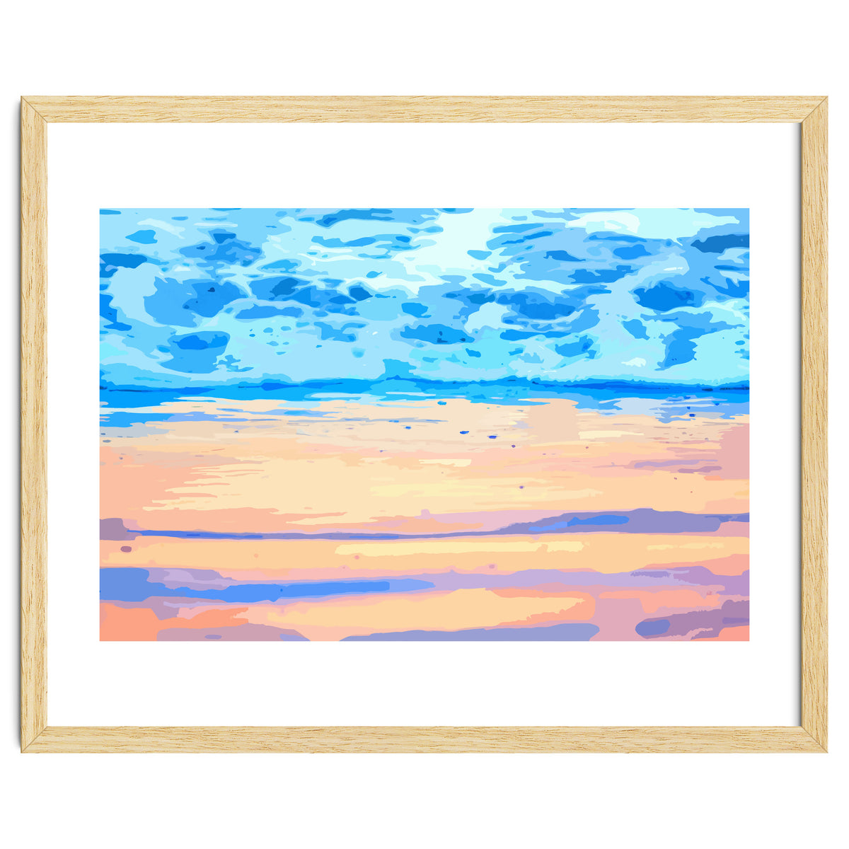 Sunset On The Shore | Beach Pastel Scenic Nature | Sea Ocean Landscape Painting