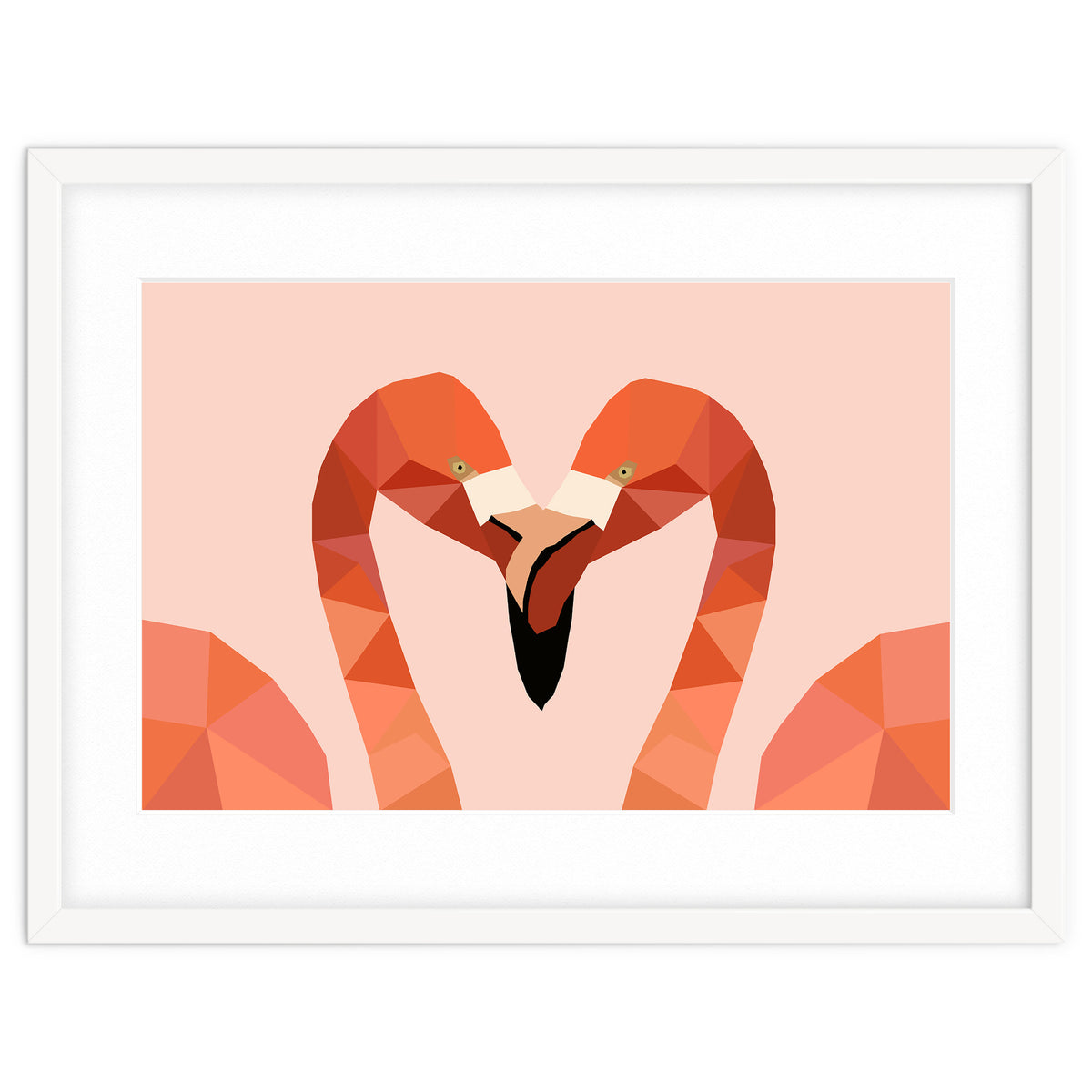 Flamingo Bird Low Poly Art