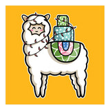 Kawaii Cute Gift Carrying Llama (Print Only) thumbnail