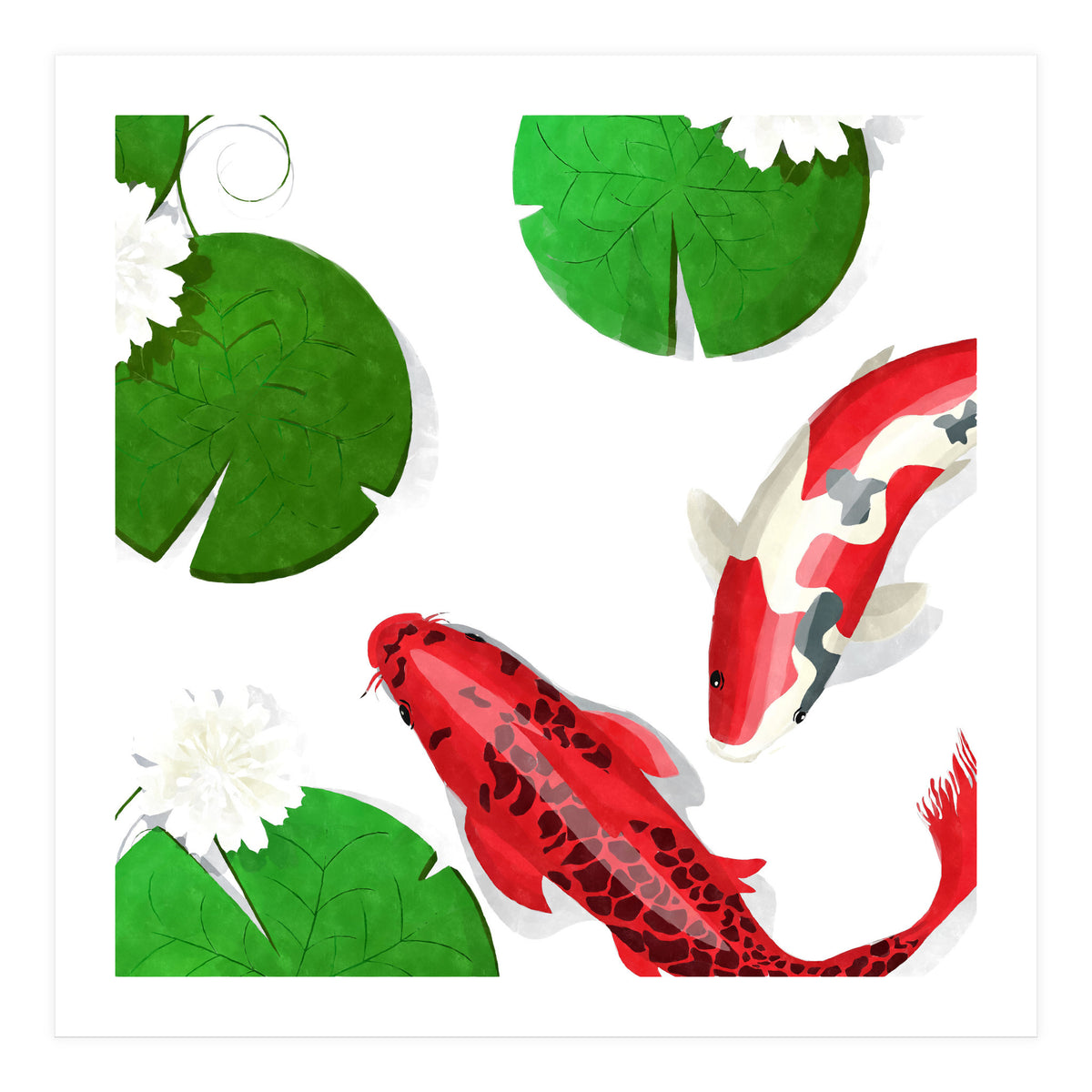 Watercolor Koi Fish (Print Only)