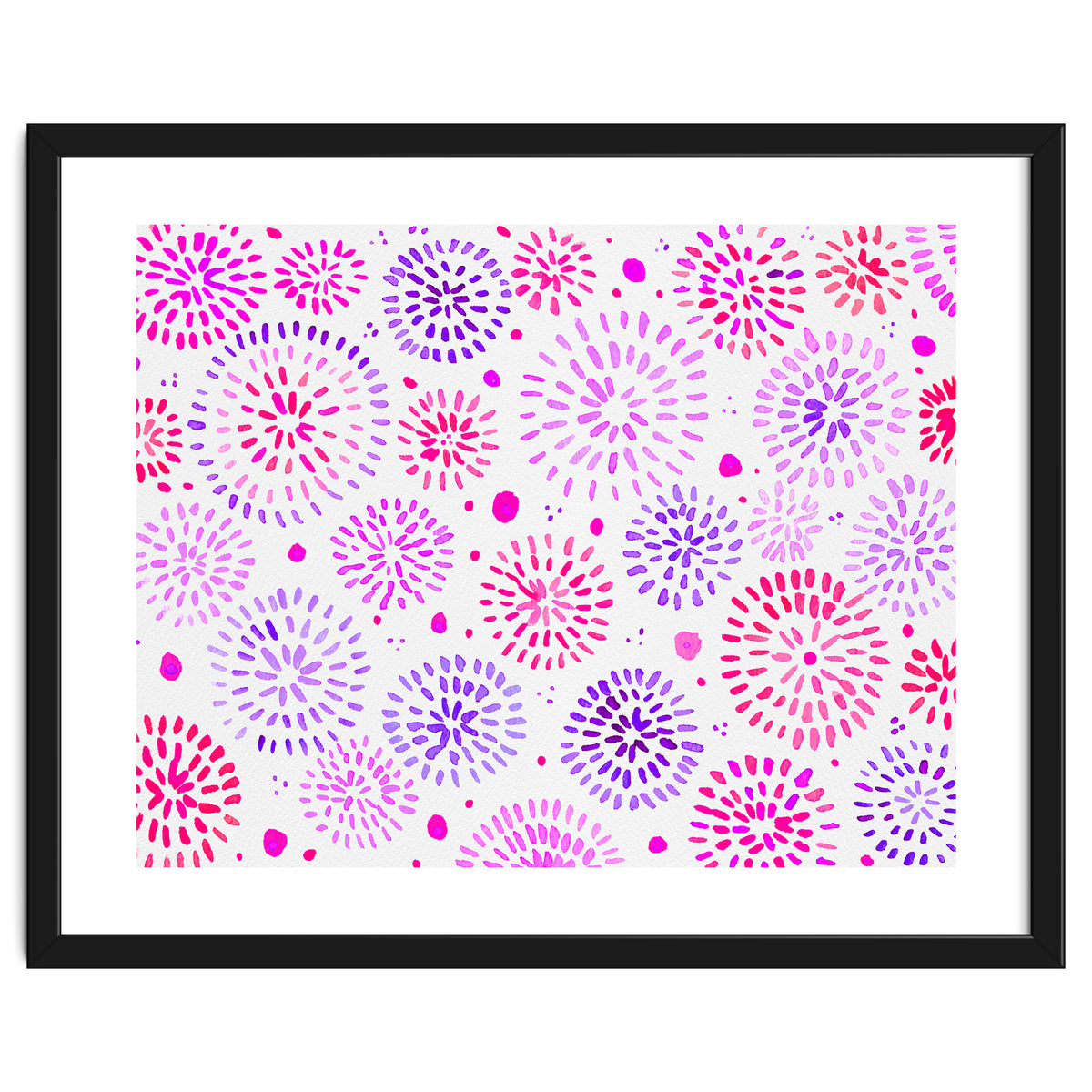 Abstract fireworks pattern in magenta and purple