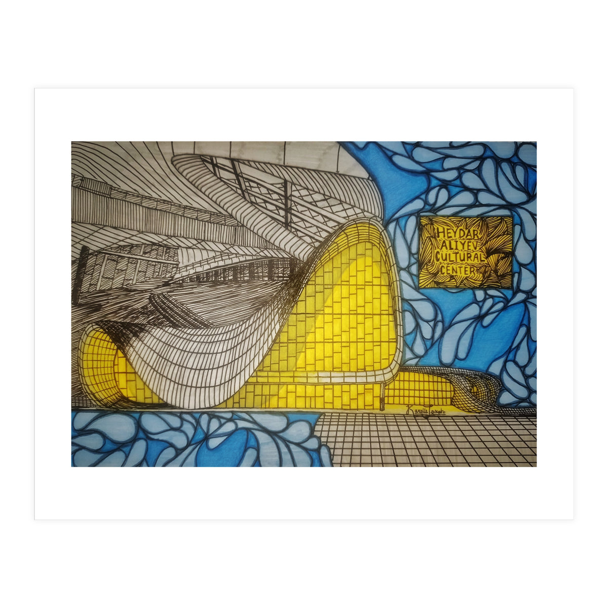 Heydar Aliyev Center Coloured (Print Only)