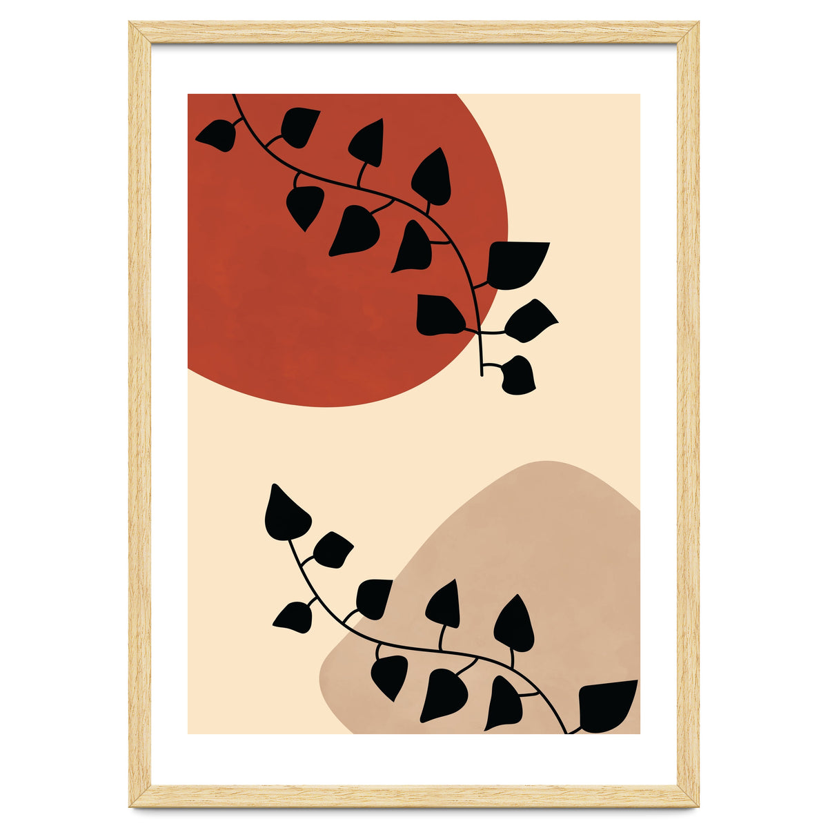 Abstract Boho Botanical Pothos Leaf