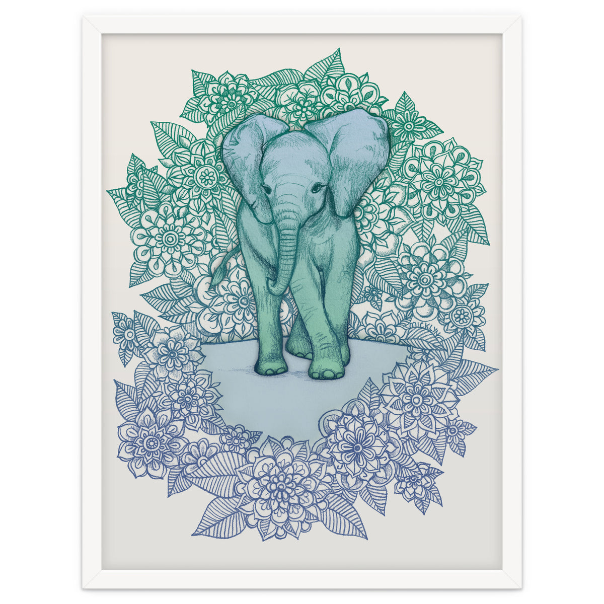 Emerald Elephant in the Lilac Evening