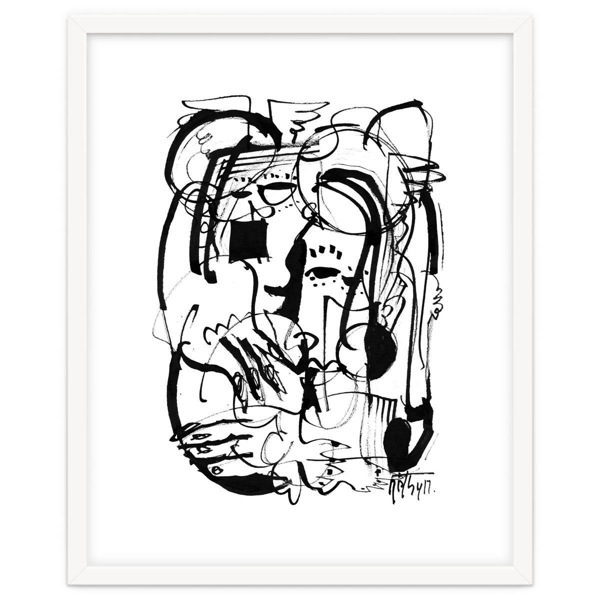 Two Shy Angels - b&w