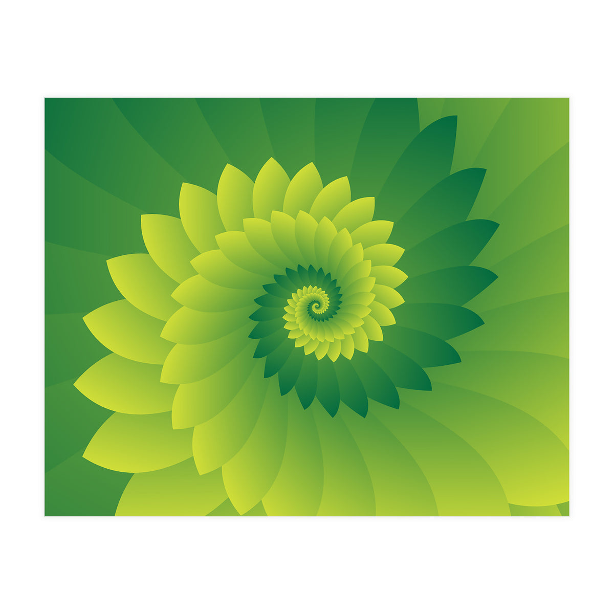 Abstract Digital GREEN FLORA 3D ART (Print Only)