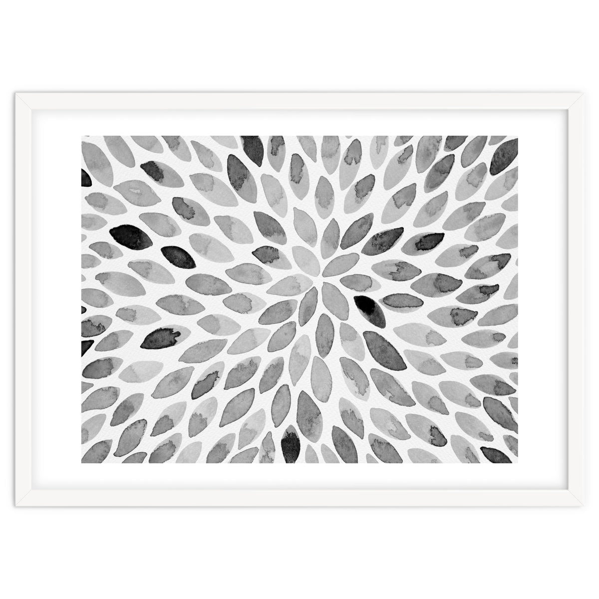 Watercolor Burst Black