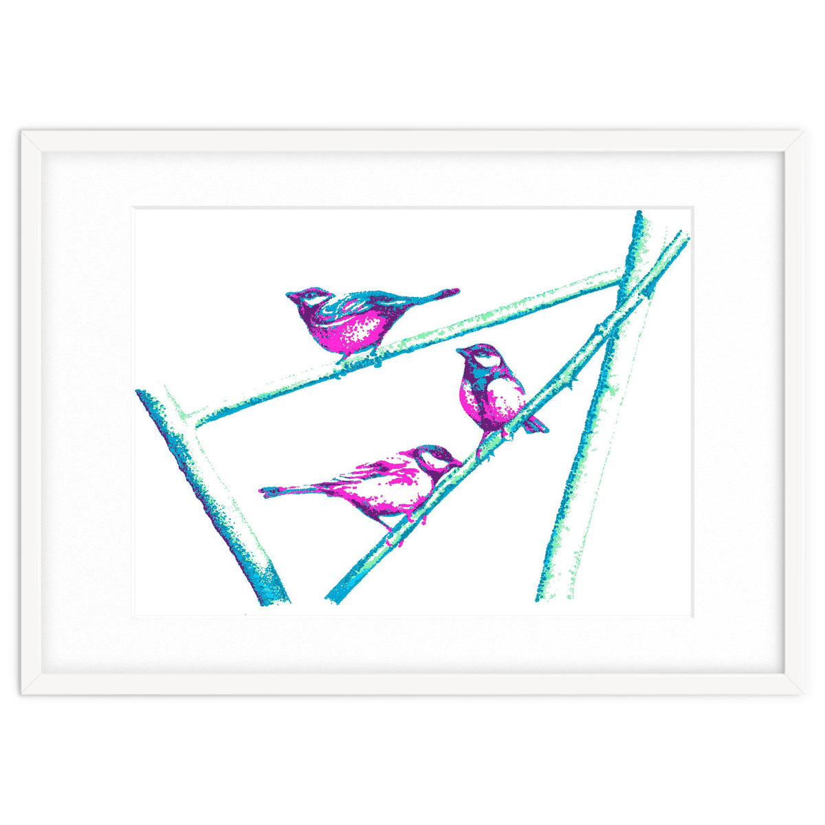 Garden Birds On A Branch