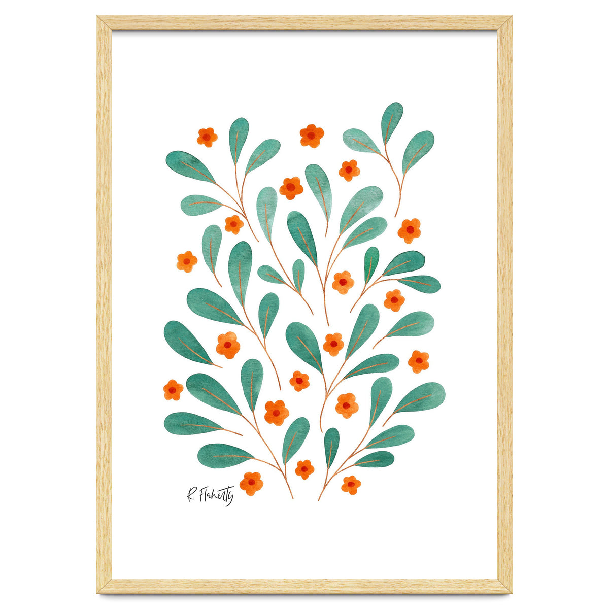 Springtime Floral | Orange and Green
