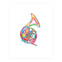 Watercolor French Horn (Print Only)