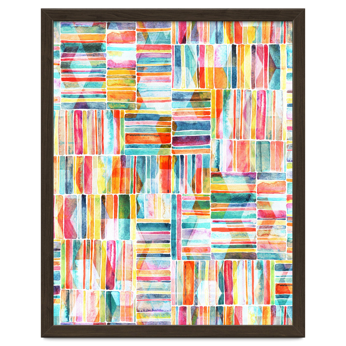 Summer Pastel Geometric and Striped Abstract on white
