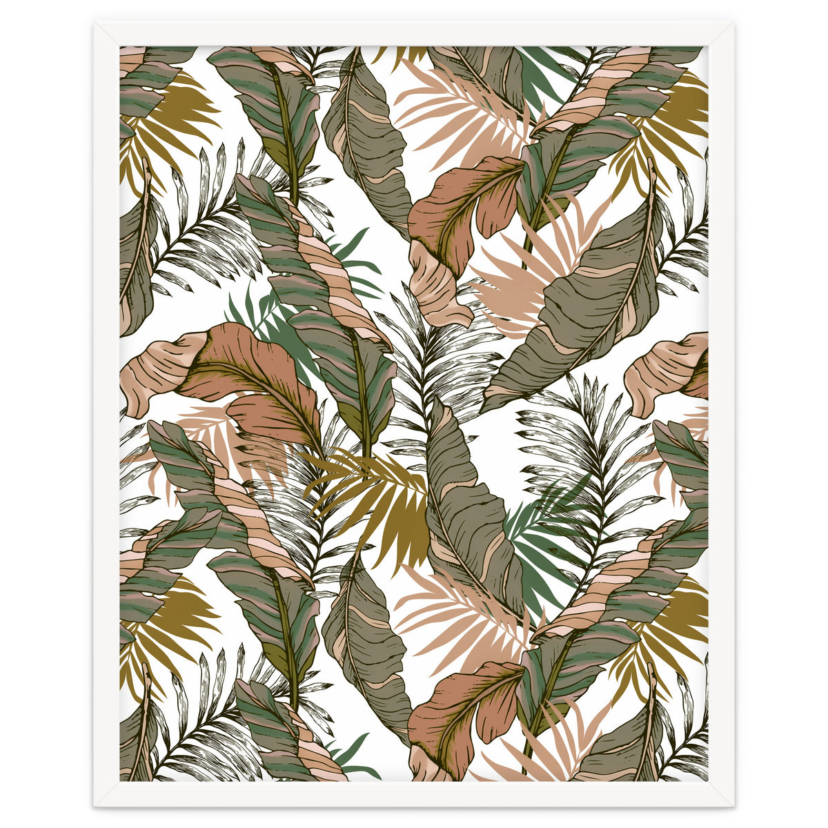 Drawing of wild tropical jungle I