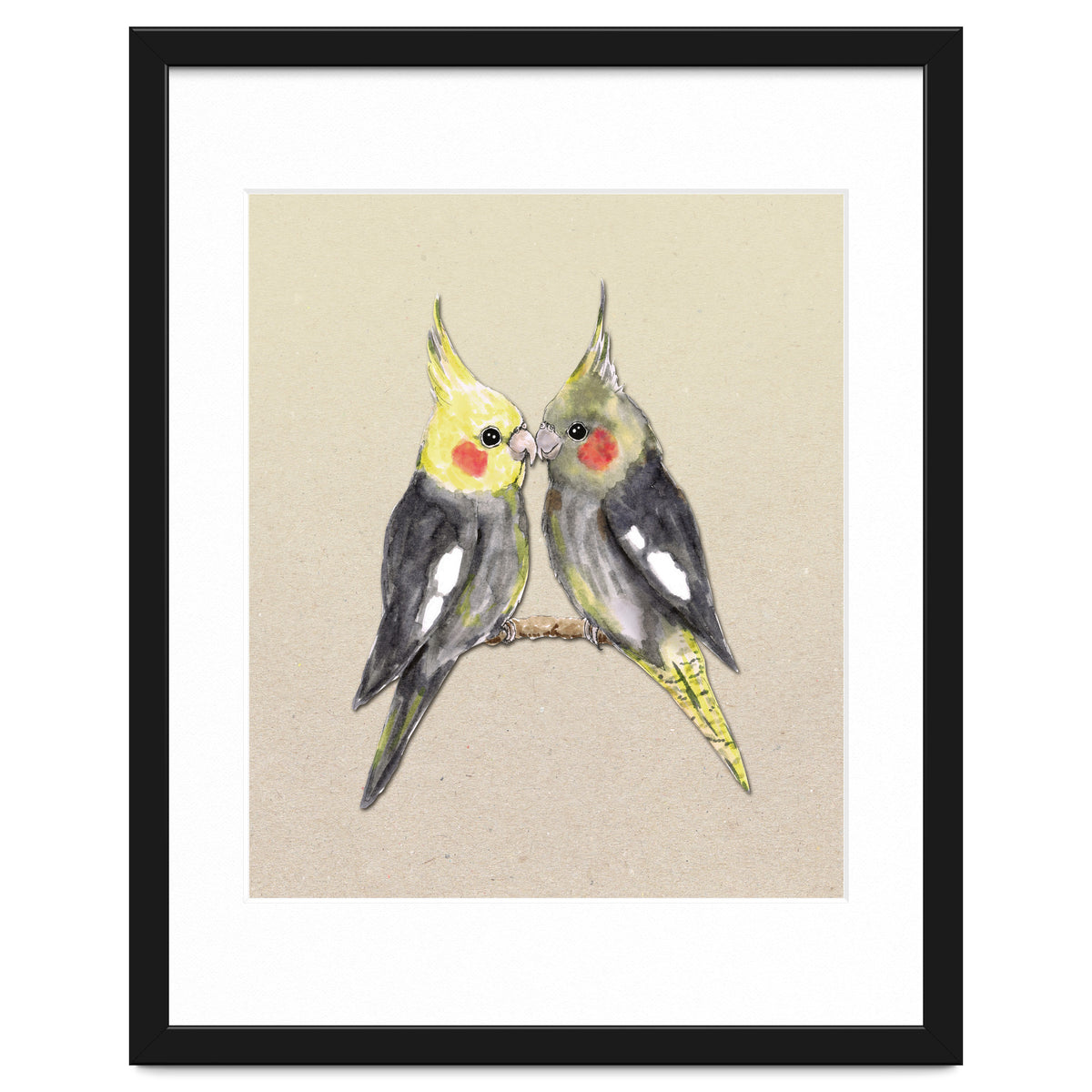 Two cute cockatiels