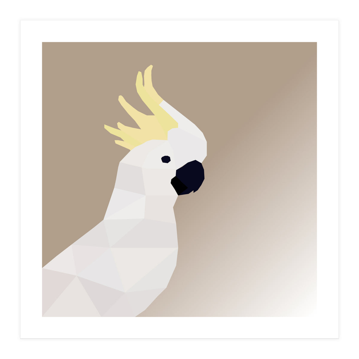 Cockatoo Bird Low Poly Art (Print Only)