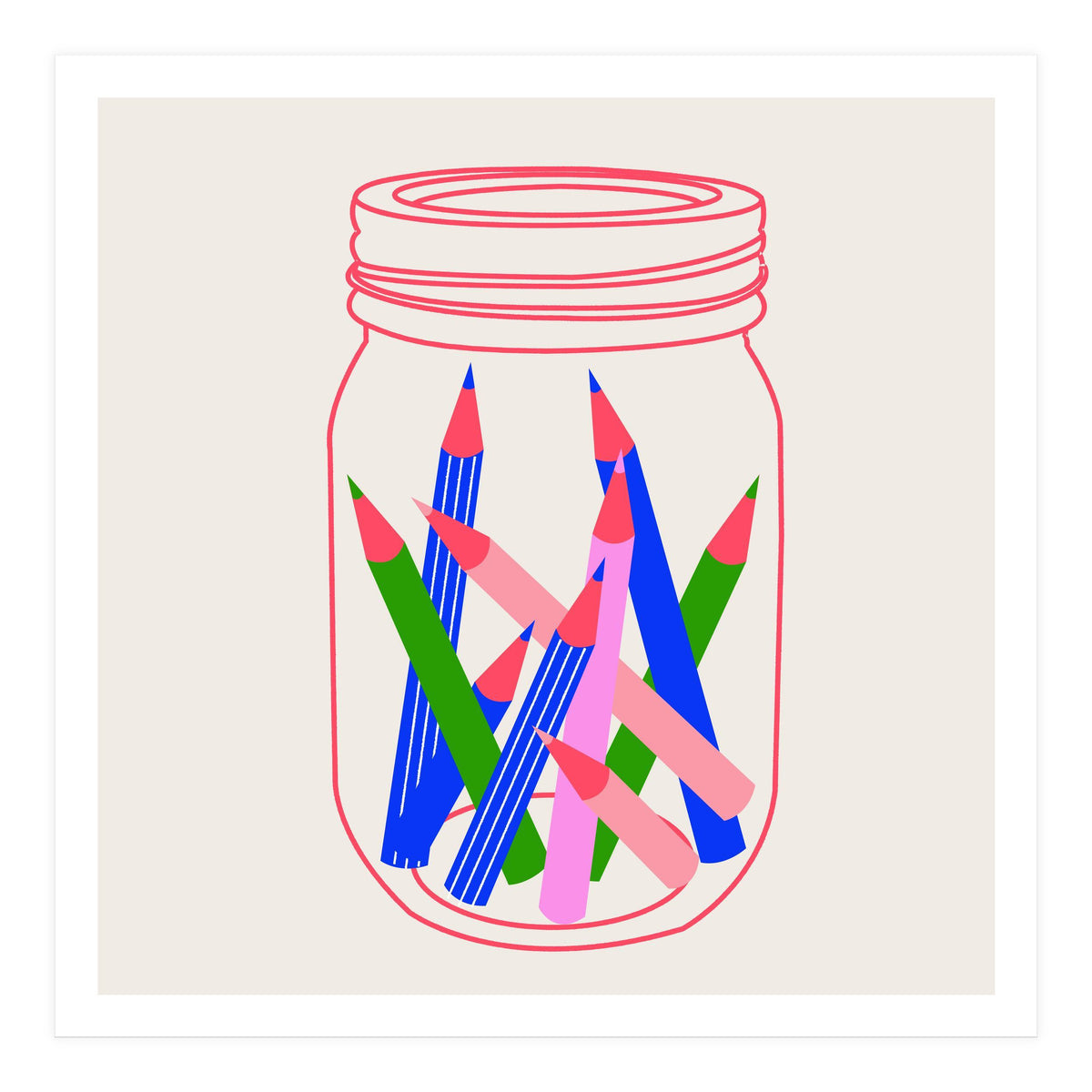 Jar Of Pencils (Print Only)