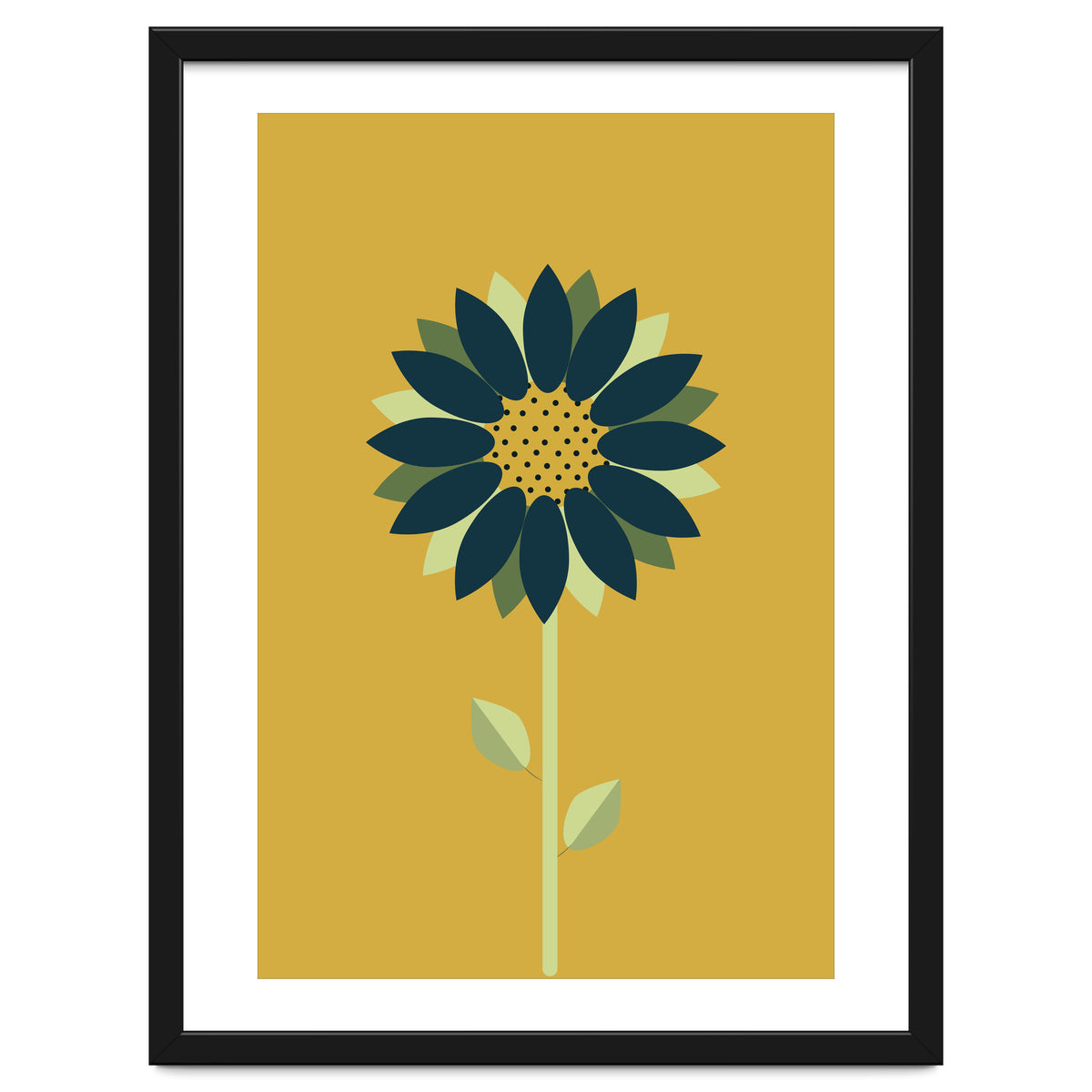 Scandinavian Folk Minimalist Flower Yellow Mustard