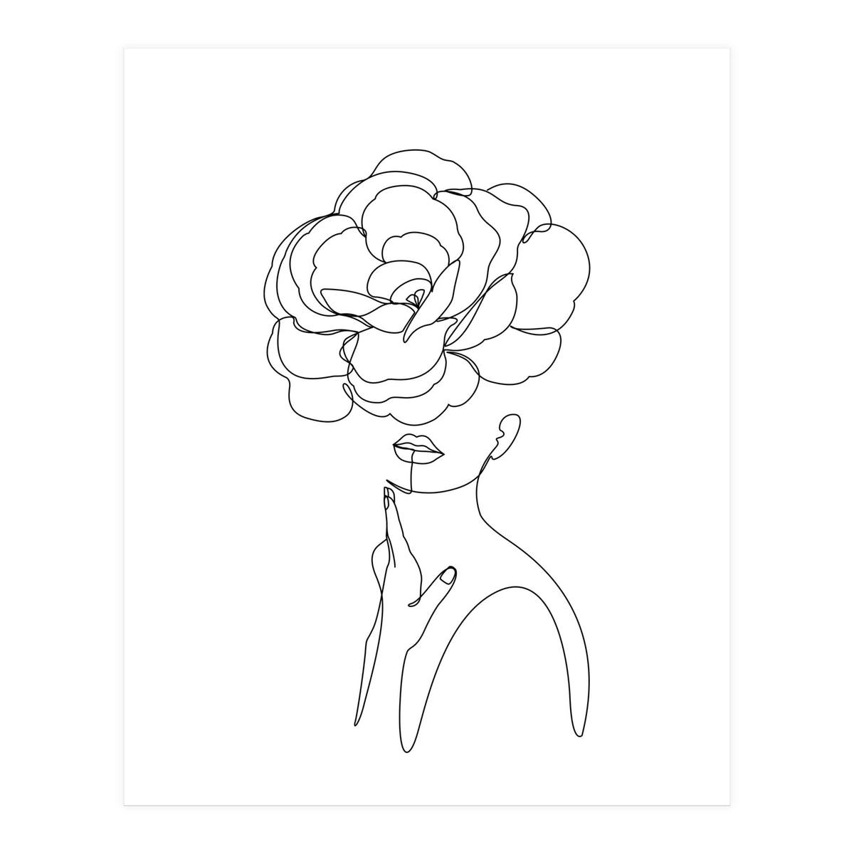 female flower line-a (Print Only)