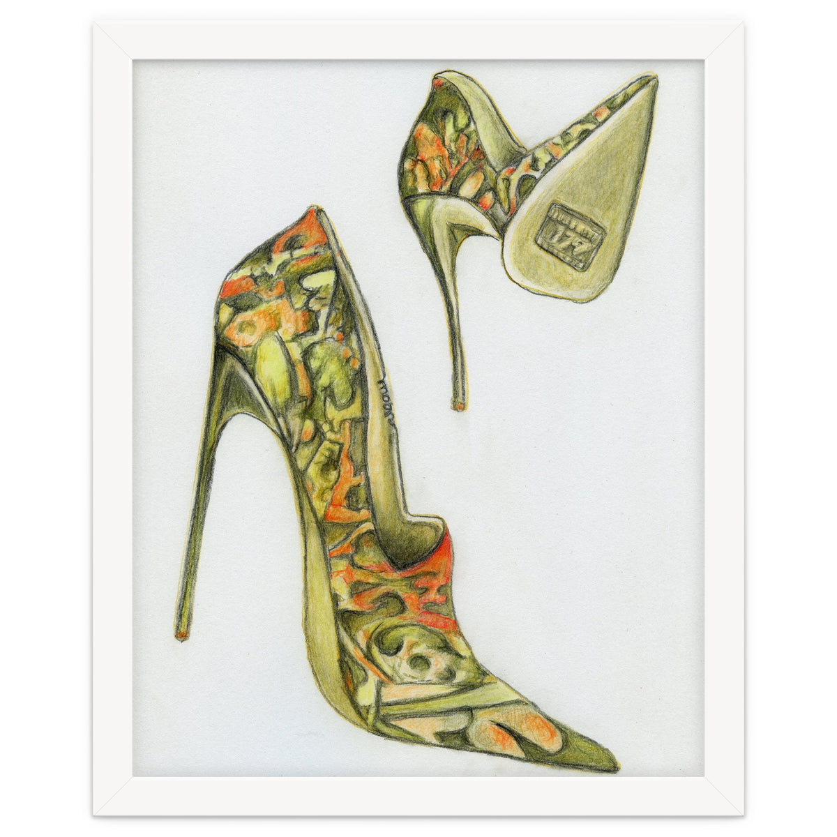 Green stiletto shoes