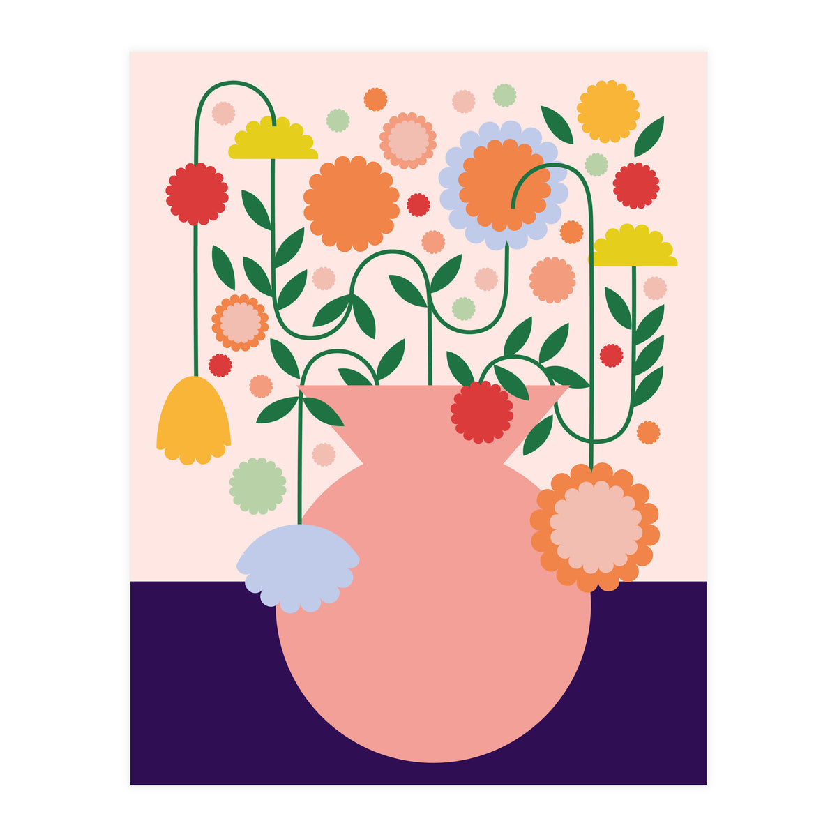 Happy flower jar (Print Only)